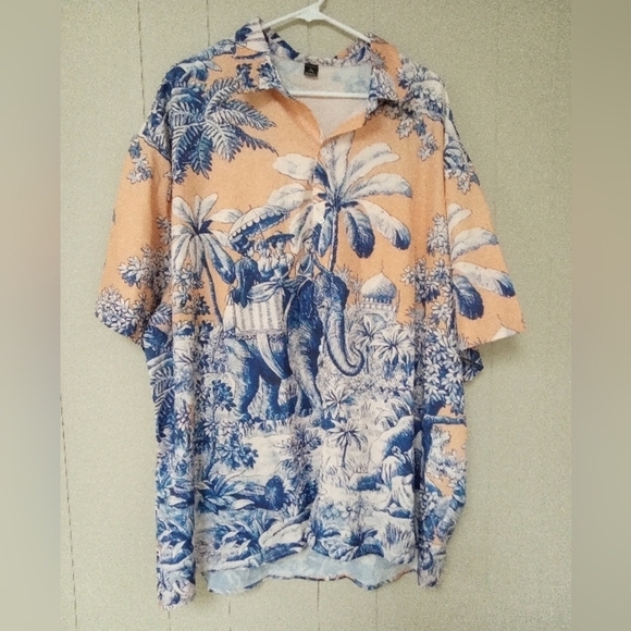 Men's Brand New Tropical Shirt with an Elephant Size 4XL Africa Hawaiian Luau - Picture 1 of 9